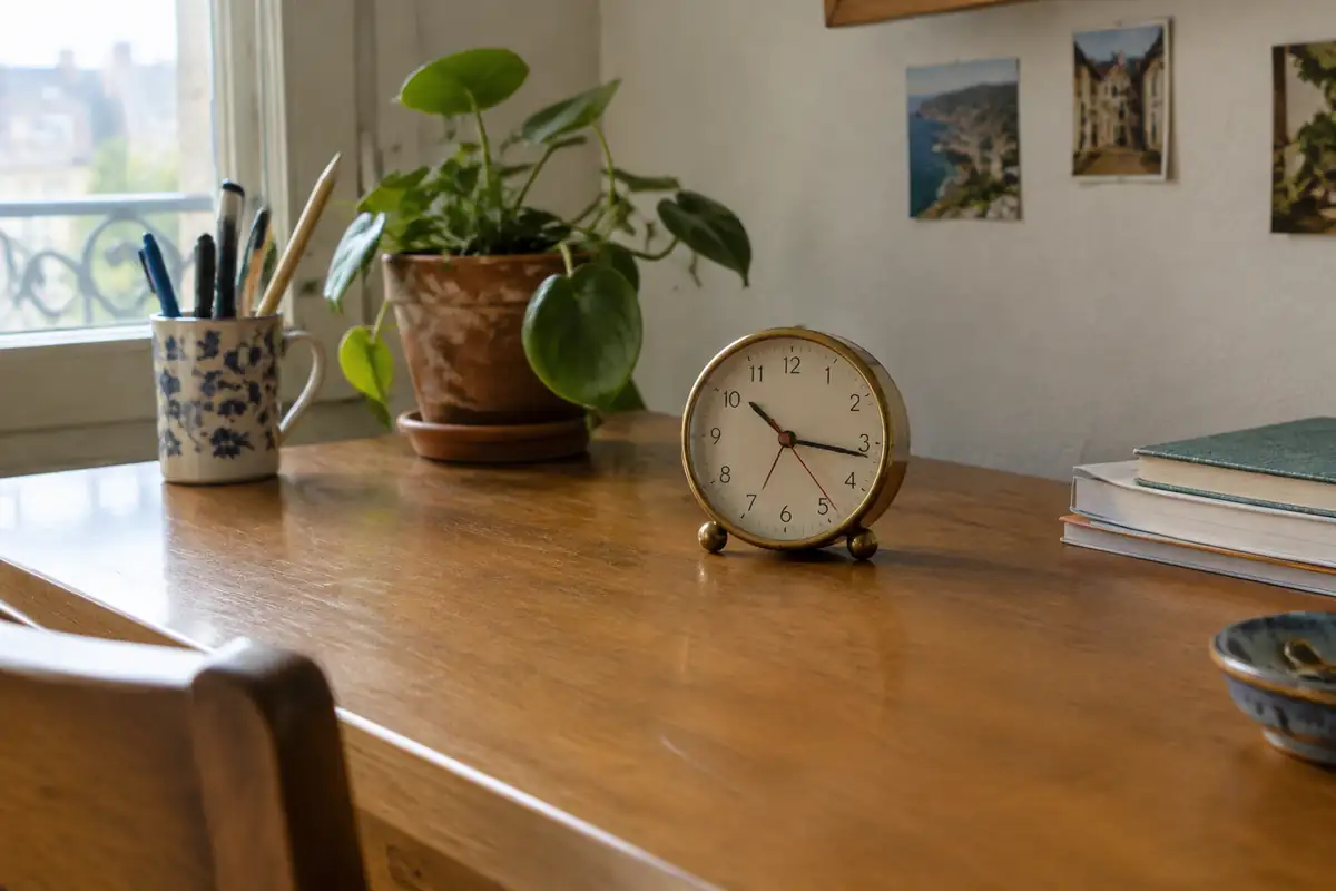 Petite horloge de bureau avec aiguille des secondes